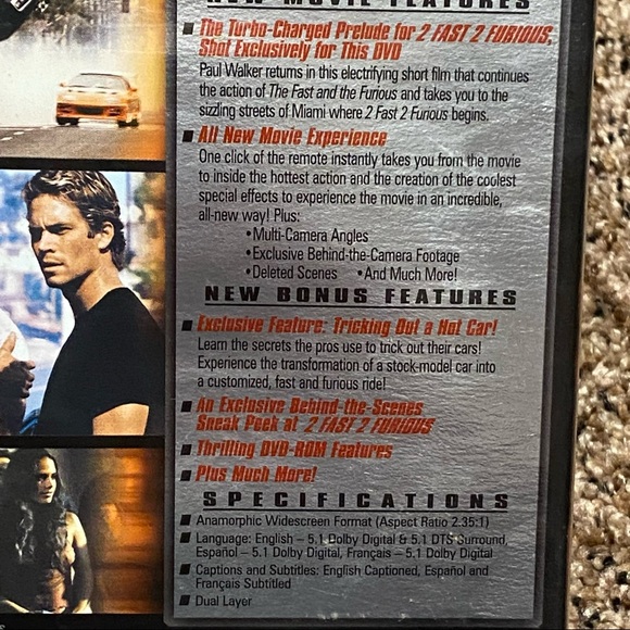 The Fast and The Furious TRICKED OUT EDITION DVD Paul Walker Widescreen - Picture 3 of 5